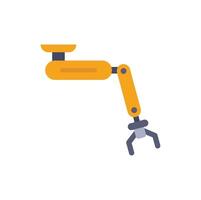 Robotic arm holding something with three fingers open wide vector