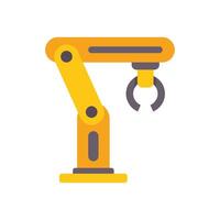 Yellow robotic arm picking up an object vector