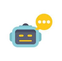 Chatbot speaking with speech bubble, modern communication technology vector