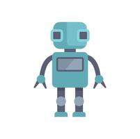 Friendly robot standing and waiting for command vector