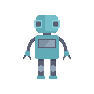 Friendly robot standing and waiting for command