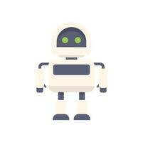 White robot standing with green eyes looking forward vector