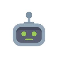 Robot face showing neutral expression on white background vector