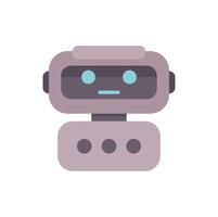 Cute robot looking straight ahead with neutral expression vector