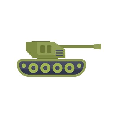 Powerful military tank pointing its cannon to the right