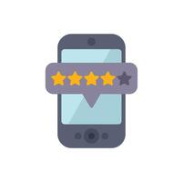 Smartphone showing four star rating notification on screen vector