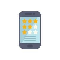 Smartphone showing customer satisfaction rating with star symbols vector