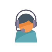Customer service representative wearing headset assisting clients vector