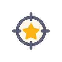 Target icon is focusing on a gold star in the center vector