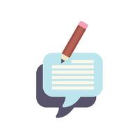 Pencil writing on speech bubble leaving lines of text vector