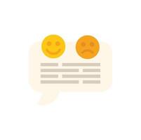 Speech bubble displaying customer feedback survey with positive and negative emoji vector