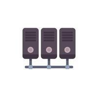 Server rack icon showing data storage network connection vector