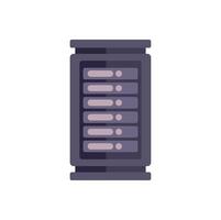 Data center server rack storing digital information vector