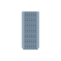Modern data center server rack storing digital information vector