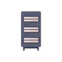 Big data server storing information with indicator lights blinking vector