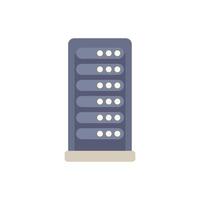 Data center server storing digital information with indicator lights vector