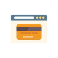 Web browser displaying credit card for online payment vector