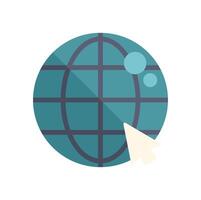 Mouse cursor clicking globe for worldwide web browsing experience vector