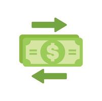 Money transferring showing sending and receiving currency vector