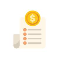 Financial document representing investment portfolio with dollar coin on top vector