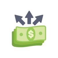 Money increasing value with upward arrows vector