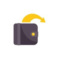 Yellow arrow returning to wallet with money leaving through top vector