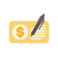 Signing a check for finance and banking transactions vector