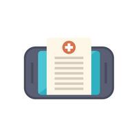 Smartphone displaying medical record with cross symbol for online healthcare vector
