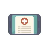 Smartphone showing electronic medical record with cross symbol on screen vector
