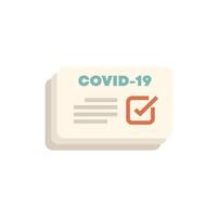 Covid 19 vaccination document icon showing immunization certificate vector