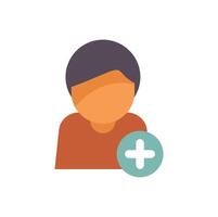 Person adding new contact icon with plus sign vector