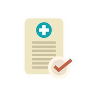 Medical report with check mark icon showing health checkup is done vector