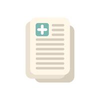 Medical history with cross icon showing patient record vector
