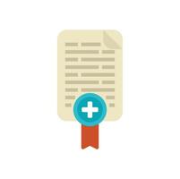 Medical document with cross and ribbon icon flat style vector