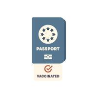 European union passport showing vaccination status for travel vector
