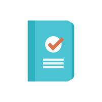 Blue clipboard with check mark showing completion of business tasks vector