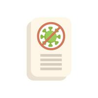 Document with virus sign is showing antibacterial protection vector