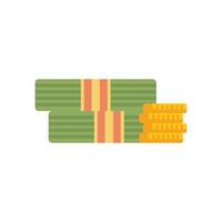 Stack of cash and coins representing savings or investment vector