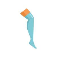 Mannequin leg wearing compression stocking for varicose veins vector