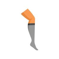 Man leg wearing compression stocking relief concept vector