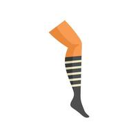 Female leg wearing striped stockings icon flat style vector
