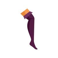 Purple tights with lace top in cardboard package being unpacked vector