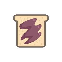 Slice of bread covered in grape jelly spreading quickly vector