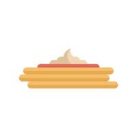 Delicious stack of pancakes with whipped cream and syrup for breakfast vector