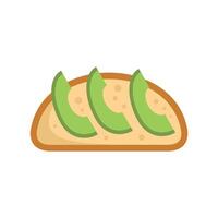 Delicious toast with sliced avocado and sprinkles on top vector