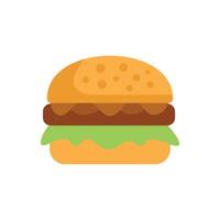 Delicious burger showing sesame bun, beef patty, lettuce and sauce vector