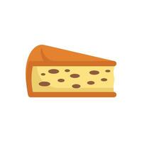 Triangular piece of cheese with rind showing bite marks vector