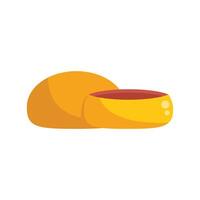 Pao de queijo brazilian cheese bread cut open showing inside texture vector