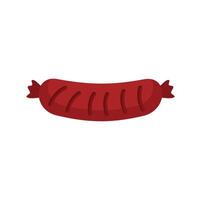 Grilled sausage lying horizontally on white background vector