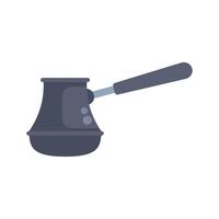 Traditional cezve for brewing coffee is standing on white background vector
